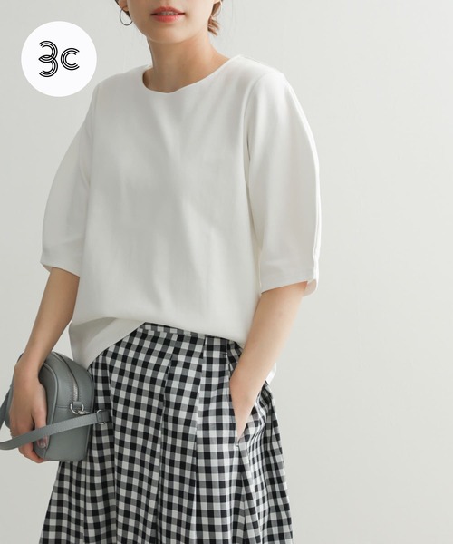 「URBAN RESEARCH DOORS」 7分袖カットソー MEDIUM グリーン レディース_画像3