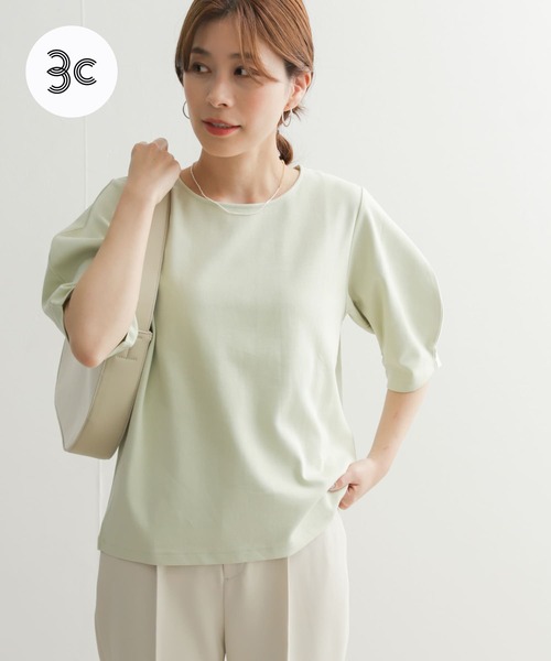 「URBAN RESEARCH DOORS」 7分袖カットソー MEDIUM グリーン レディース_画像4