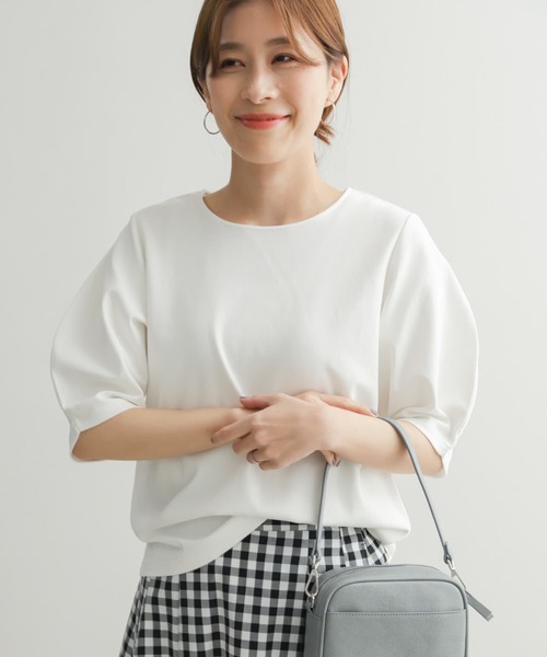 「URBAN RESEARCH DOORS」 7分袖カットソー MEDIUM グリーン レディース_画像9