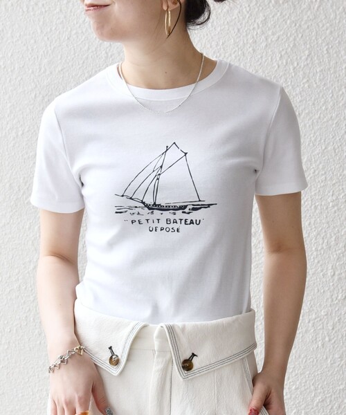 「PETIT BATEAU」 半袖Tシャツ ONE SIZE ホワイト レディース_画像5