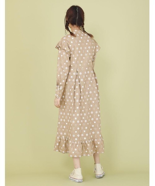 「Little sunny bite」 長袖ワンピース F ブラウン レディース_画像4