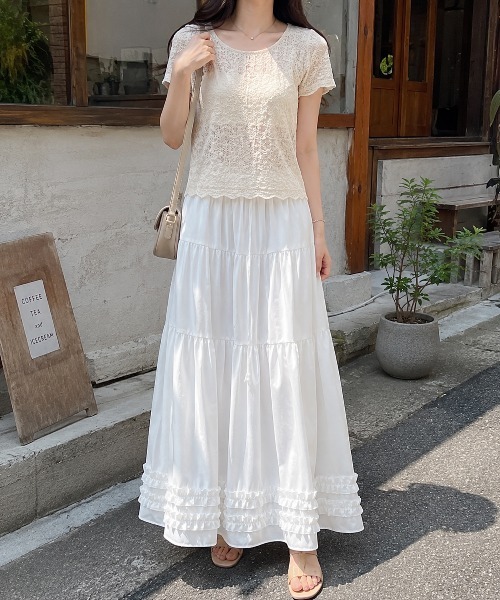 KONVINI（コンビニ） ロング スカート 「KONVINI select」チェック柄