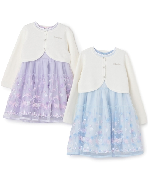 mezzo piano ドレス 発表会 卒園式 入学式 お花刺しゅうドレス＆ニット
