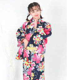 KYOETSU 浴衣 女の子 子供 3点セット( + 帯 下駄 ) レトロB