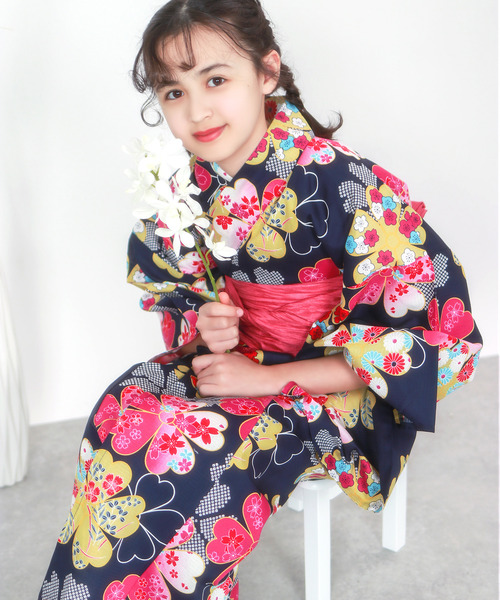 7〜10歳浴衣＋帯＋下駄3点セット 7〜10歳浴衣＋帯＋下駄3点セット