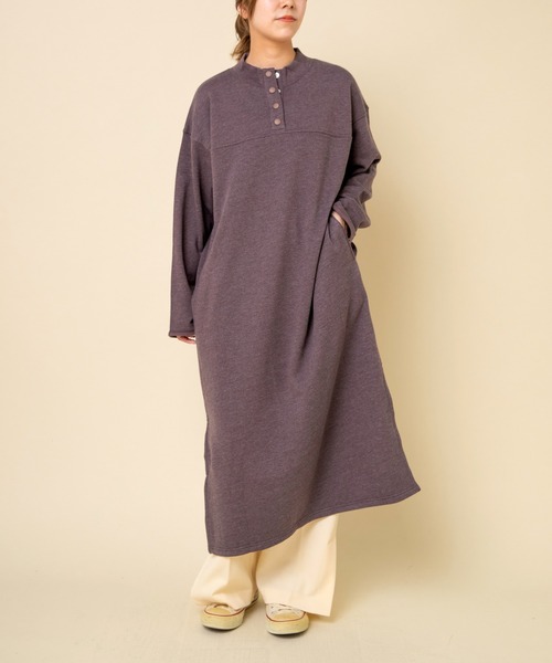 RNA-N ワンピース M1194 ソフト裏毛ハーフボタンワンピース : ZOZOTOWN