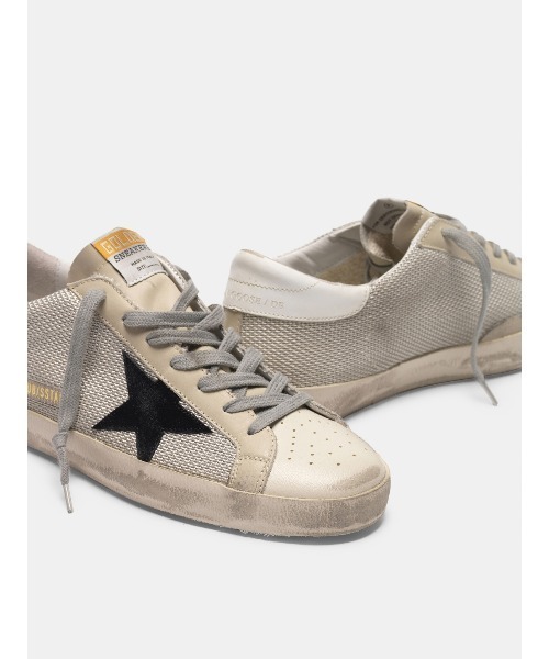スニーカー GOLDEN GOOSE Super-Star sneakers mesh combination-black suede starの画像