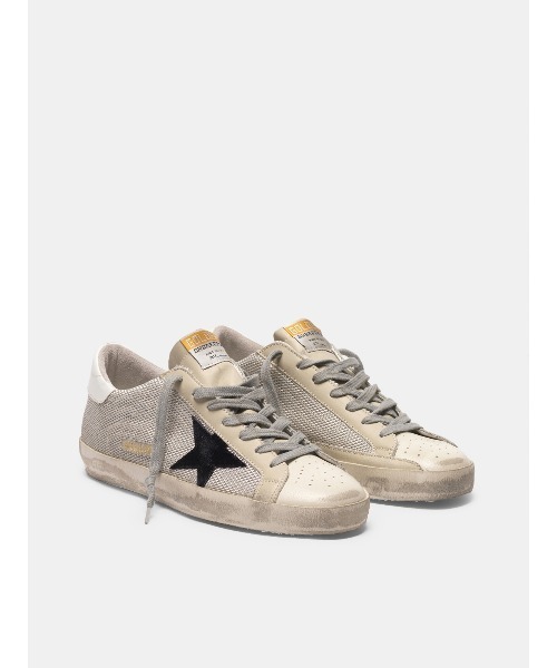 スニーカー GOLDEN GOOSE Super-Star sneakers mesh combination-black suede starの画像