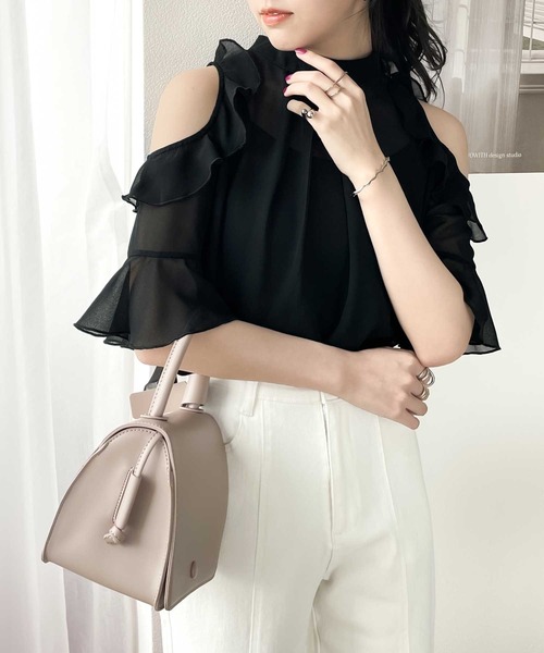 シャツ ブラウス Mily Bilet 色気増し増し オープンショルダーフリルブラウス キャミセット Zozotown Paypayモール店 通販 Paypayモール