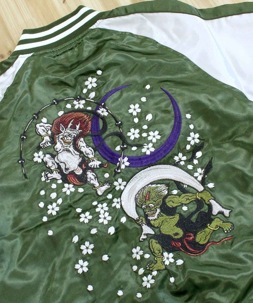 TopIsm（トップイズム） スカジャン スカジャン 鷹 風神雷神 メンズ