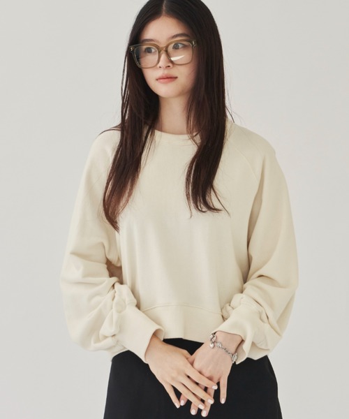 GIUNON トレーナー スウェット slit cuffs sweatshirts / スリット