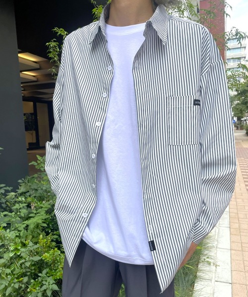 B.R.U シャツ ストライプ/無地ワンポイントシャツ メンズ レディース