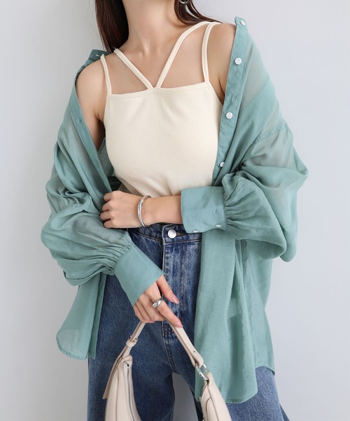 カップ付きキャミソール BEIGE,｜【洗える・Precious 7月号掲載】ABELIA / コットンV