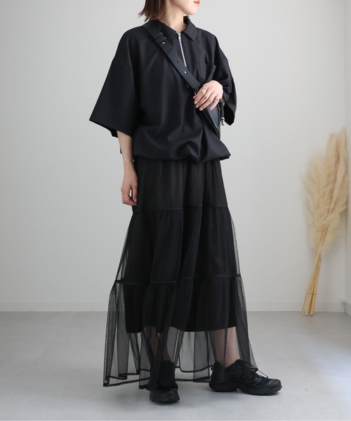 ★お値下げ【ビアズリー】リネン、コットンルーズシャツ、パープルフリーサイズ BEARDSLEY（ビアズリー）の「リネンコットンルーズシャツ
