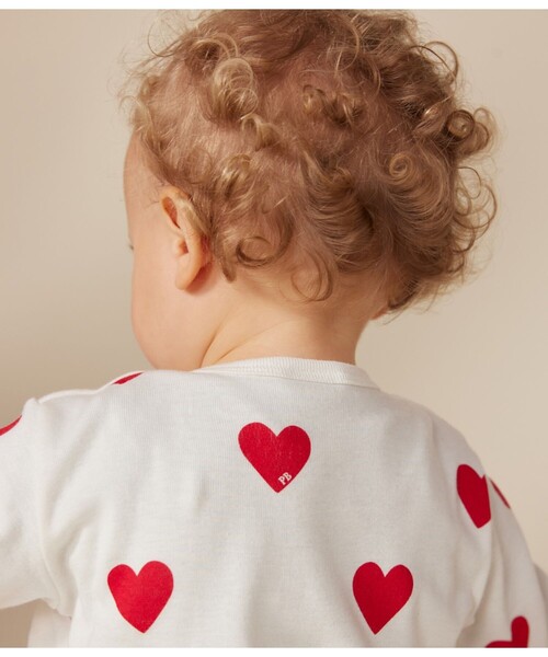 ＊新品＊PETIT BATEAU◇18M81センチ◇ハート足なし中綿入ロンパース ハートプリント足なしロンパース | ベビー服・子供服通販の