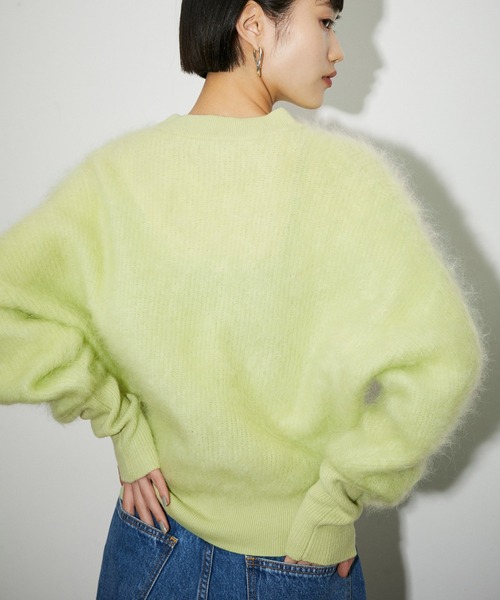 アダムエロペ モヘアニット プルオーバー ホワイト ADAM ET ROPE'（アダムエロペ）の「ローゲージモヘヤ混プルオーバー