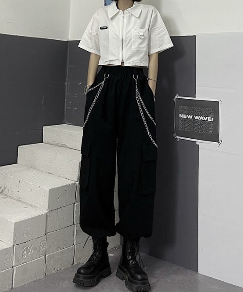 KOM（ドットコム） カーゴパンツ 「.KOM/ドットケーオーエム」チェーン