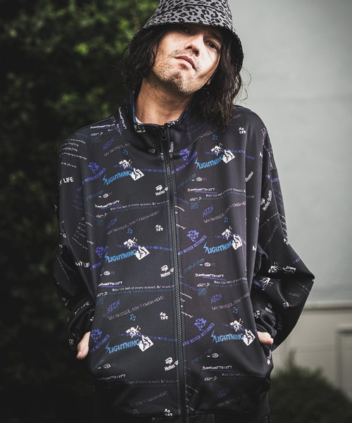 NOISESCAPE ジャージ mj9535-whole pattern stand zip jersey