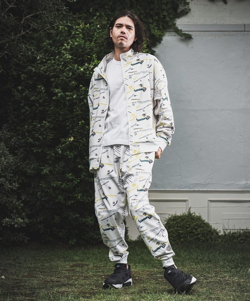NOISESCAPE ジャージ mj9535-whole pattern stand zip jersey