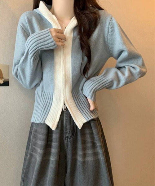 pumpkin port（パンプキンポート） カーディガン バイカラー WZIP