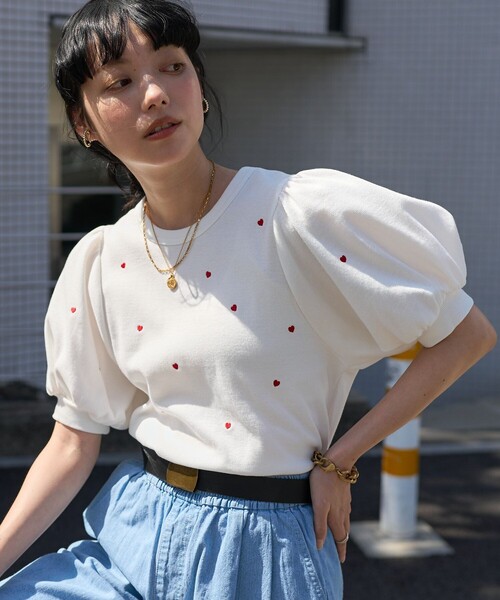 週末お値下げ☆andmary Heart point mini tee Tシャツ 週末お値下げ☆andmary Heart point mini tee Tシャツ