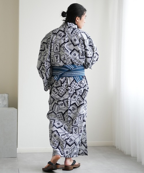 浴衣　注染 utatane 浴衣 手染め注染メンズ浴衣3点セット utatane×注染工房 斧琴菊