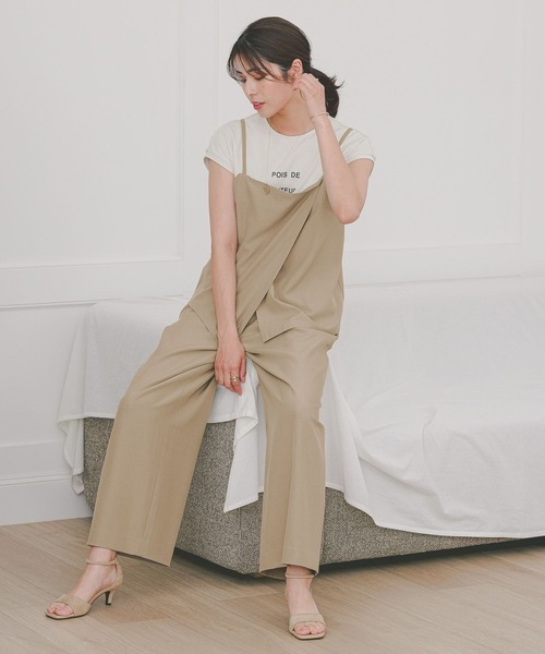 Elura パンツ サラサラサマーウールライクストレートパンツ