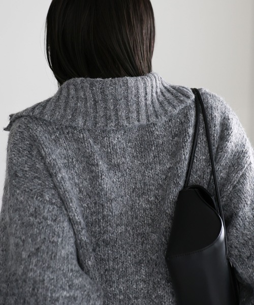 select MOCA（セレクトモカ） カーディガン メランジスタンドネック