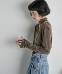 tシャツ ハイネックフィンガーホールカフベロア...の詳細画像4