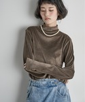 tシャツ ハイネックフィンガーホールカフベロア...の詳細画像2