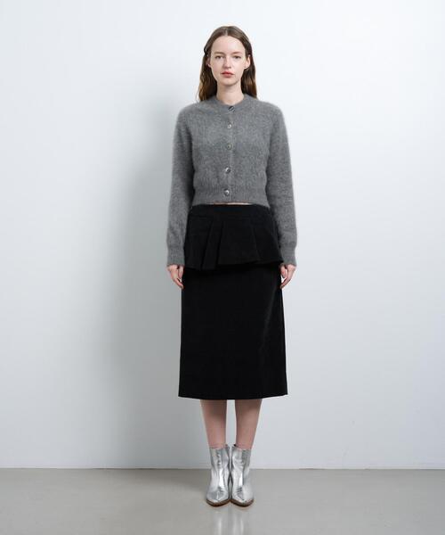 ランバン オン ブルー（LANVIN en Bleu）/ベルベットペプラムミディスカート LANVIN en Bleu スカート ベルベットペプラムミディスカート