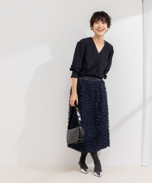 ブラウス シャツ ワイドスリーブタックシャツ｜セットアップ可/ウォッシャブル/防シワ レディース ワイドスリーブタックシャツ｜セットアップ可/ウォッシャブル/防