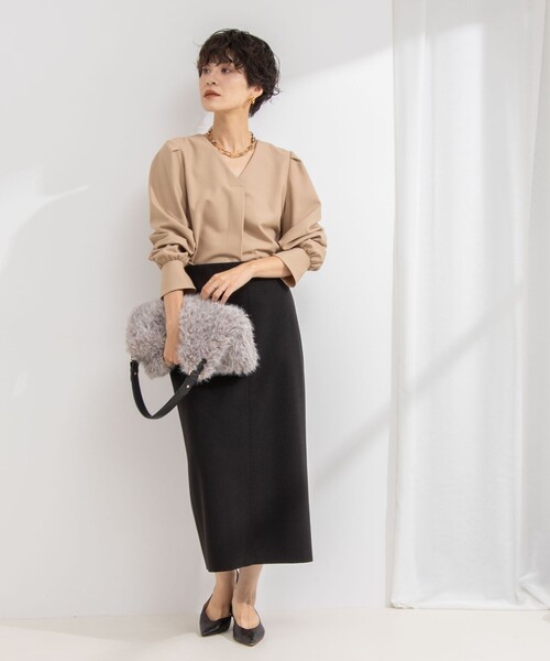 ブラウス シャツ ワイドスリーブタックシャツ｜セットアップ可/ウォッシャブル/防シワ レディース ワイドスリーブタックシャツ｜セットアップ可/ウォッシャブル/防