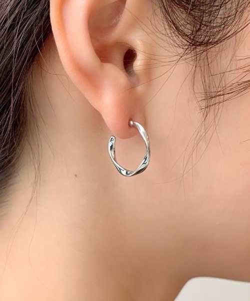 ciite' ピアス 「選べる8タイプ」 ねじれフープピアス (両耳用