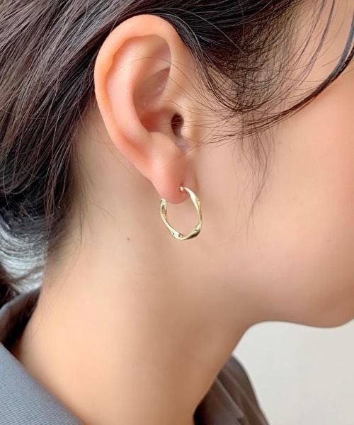 ciite' ピアス 「選べる8タイプ」 ねじれフープピアス (両耳用