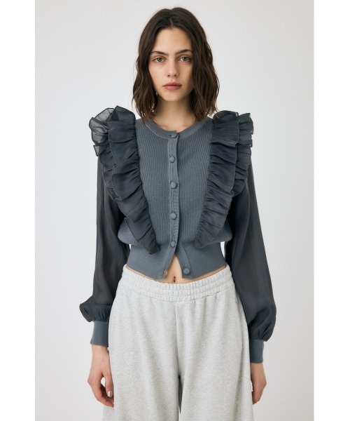 MOUSSY カーディガン WOVEN FRILLS レディース : ZOZOTOWN Yahoo