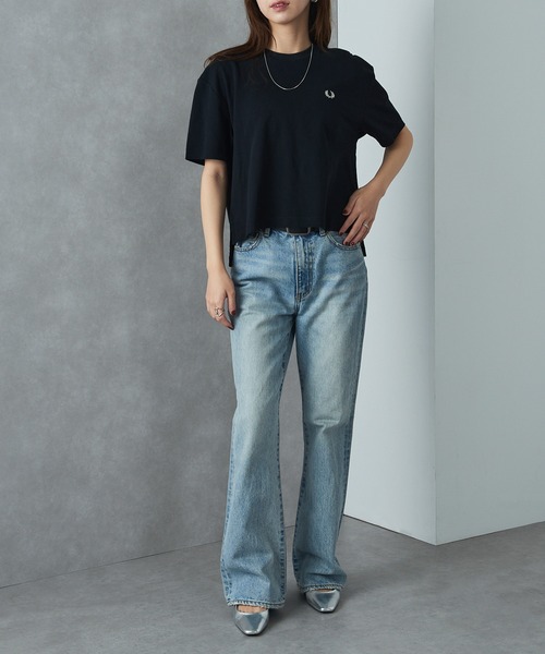 レディース　Fred Perry　フレッドペリー　Pique T-Shirt　クルーネック　Tシャツ　ワンポイント　G9184 FRED PERRY tシャツ 「FRED PERRY」PIQUE T-SHIRT G9184