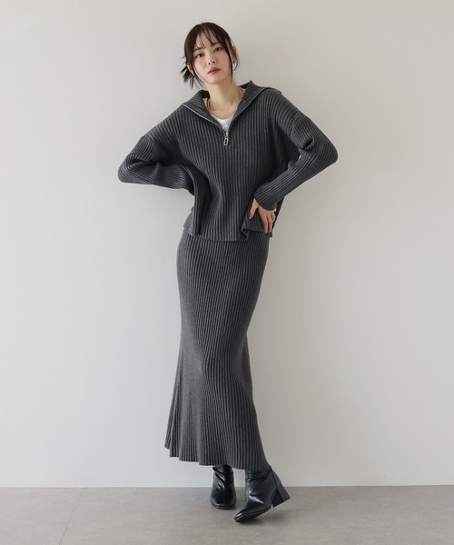 ウィルフリー セットアップ ニット ハーフジップセーター 長袖 ハーフパンツ FREAK'S STORE（フリークスストア） ニット セーター 「マシーン