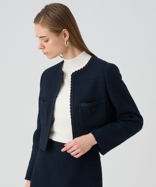 美品！ ANAYI アナイ ノーカラージャケット ラメ　ツイード trim_ofany_item0477e3528aa511e