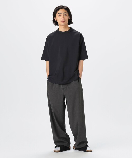 ポリエステルワイドパンツ B：MING by BEAMS パンツ 速乾 ストレッチ ポリエステル