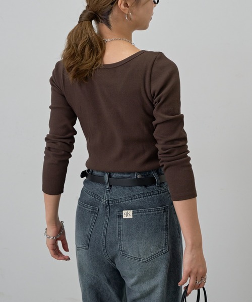 【美品】IENA RIB ロングスリーブプルオーバー IENA（イエナ）の「《予約》R/N リブボートネックプルオーバー