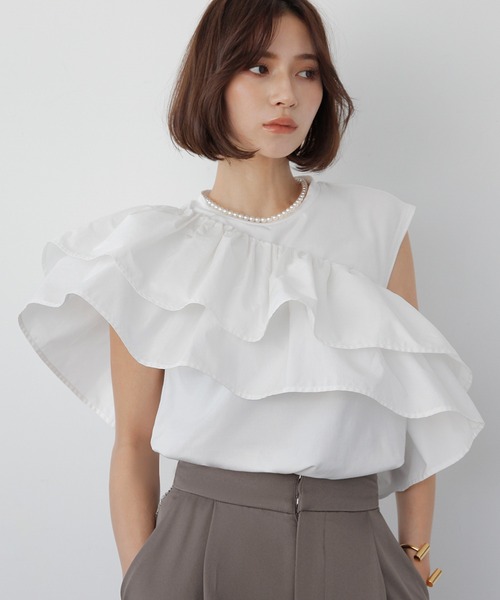 ELFRANK tシャツ マルチフリルカットソー「取り外し可能/洗える