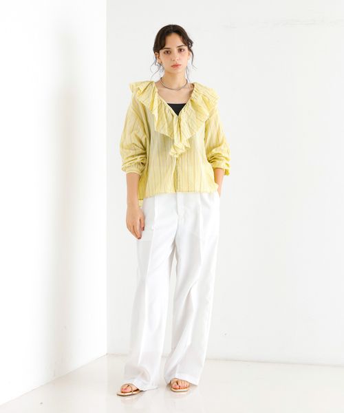 タグ付新品未使用　ROUge Vif リネン　麻　ブラウス　定価18700円 Rouge vif la cle ブラウス シャツ 「Le Melange/ル・メランジュ