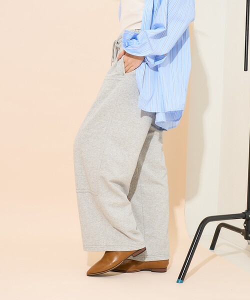 スウェットパンツ ジャージ PUBLUX/パブリュクス ダブルニー ワイド スウェット イージーパンツ　限定展開 レディース | PUBLUX | 08