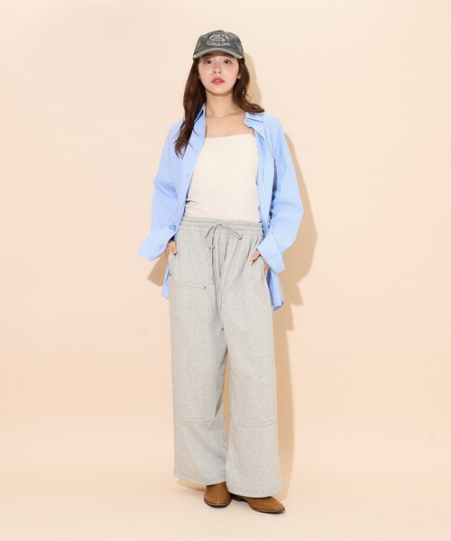 スウェットパンツ ジャージ PUBLUX/パブリュクス ダブルニー ワイド スウェット イージーパンツ　限定展開 レディース | PUBLUX | 05