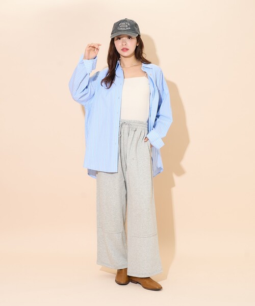 スウェットパンツ ジャージ PUBLUX/パブリュクス ダブルニー ワイド スウェット イージーパンツ　限定展開 レディース | PUBLUX | 02