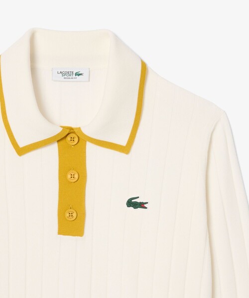 新品タグ付【ラコステ】クールマックス ゴルフ カラーニット ポロシャツ5（XL） LACOSTE（ラコステ） ポロシャツ ポロ ハイストレッチ バイカラーポロ