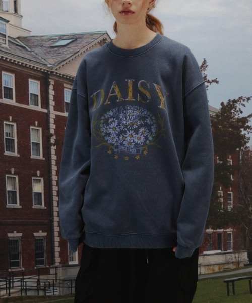トレーナー スウェット A'GEM/9 × .kom 「CPGN STUDIO/コンパーニョ」 Daisy Pigment Sweatshirt/デイ