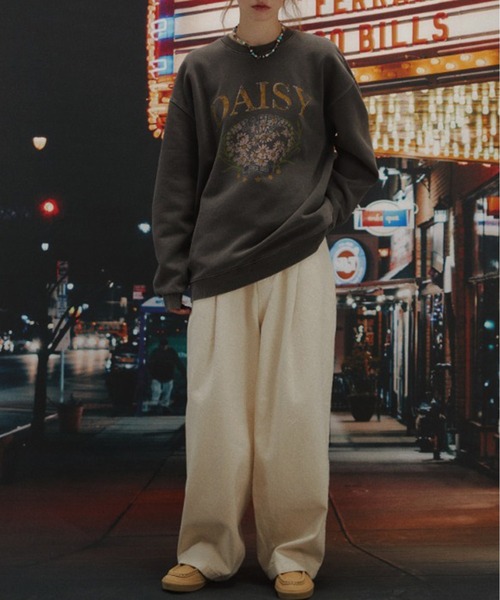 トレーナー スウェット A'GEM/9 × .kom 「CPGN STUDIO/コンパーニョ」 Daisy Pigment Sweatshirt/デイ KOM トレーナー スウェット A'GEM/9 × .kom 「CPGN STUDIO