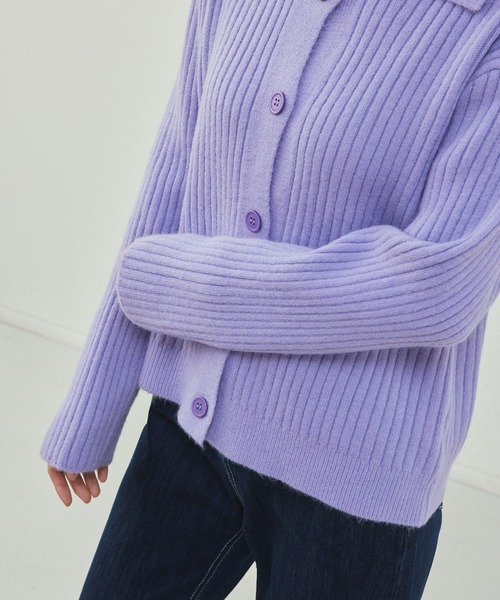 「MAISON DE THERESE」 ニットカーディガン M ブルー レディース_画像4